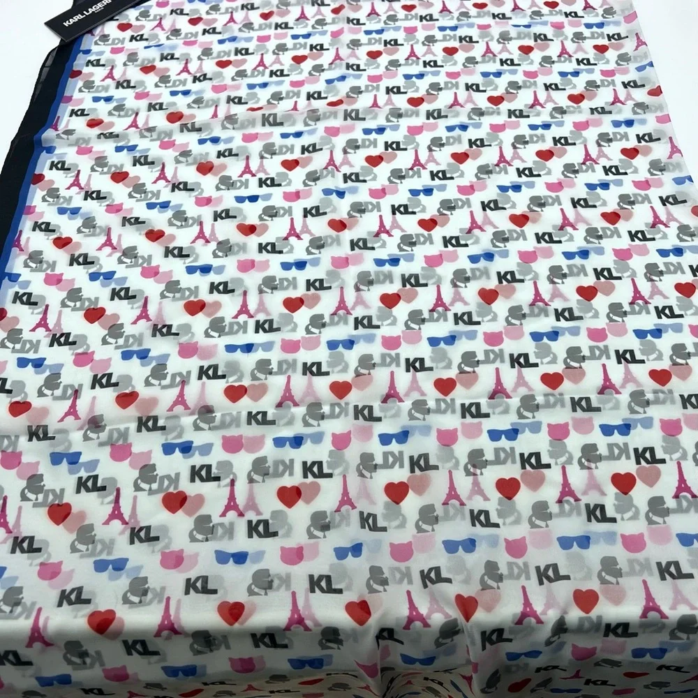 Karl Lagerfeld Paris Paris Icons Square Scarf 48” NWT
